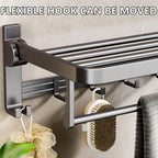 Punch Free Grey Aluminium Bathroom Towel Rack | StorageOZ
