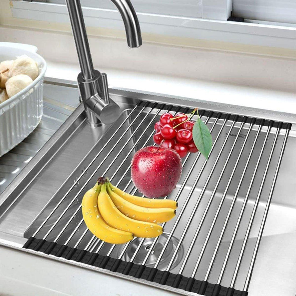 Foldable Stainless Steel Dish Drain Rack | StorageOZ