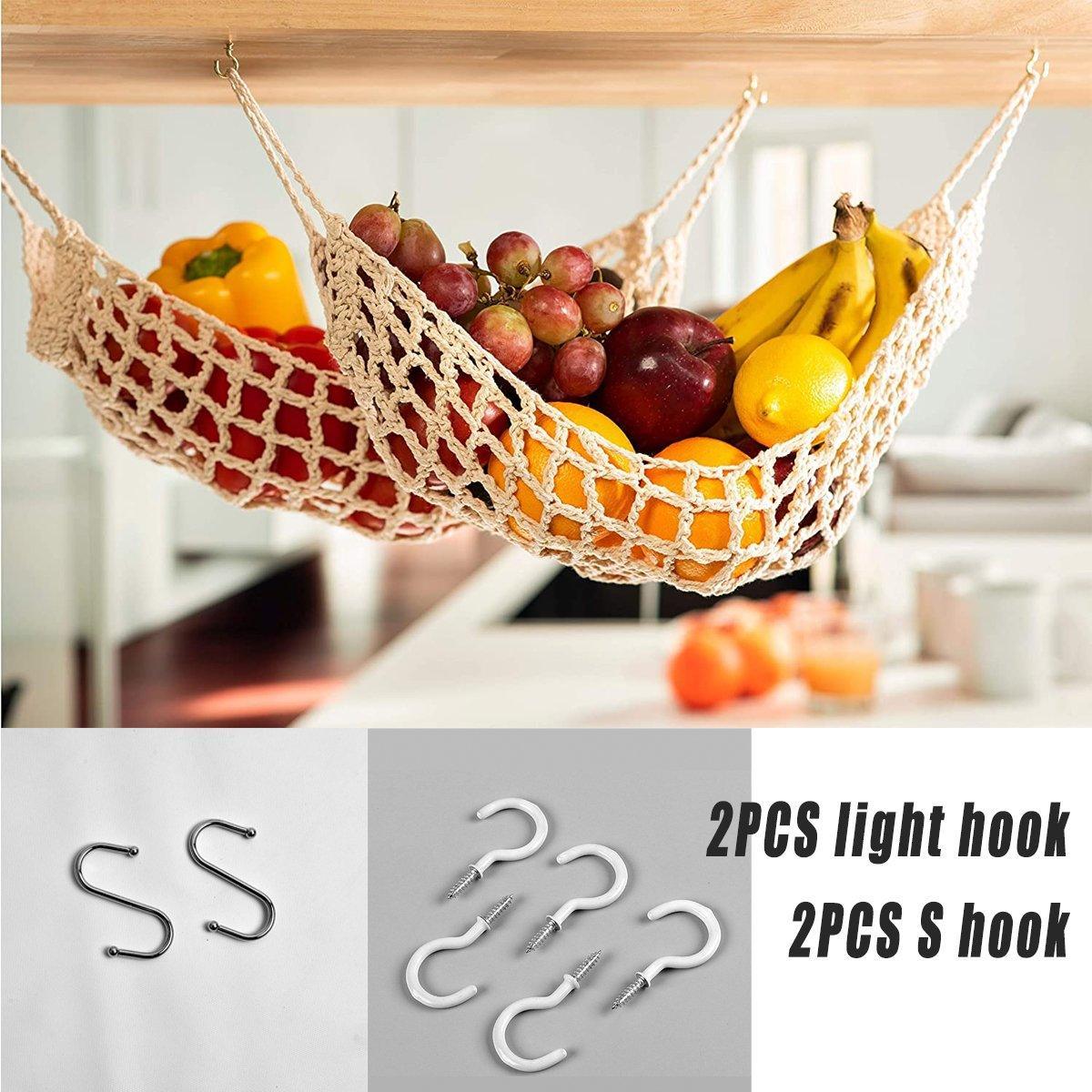 Hanging Mesh Fruit Basket for Kitchen Shelf | StorageOZ