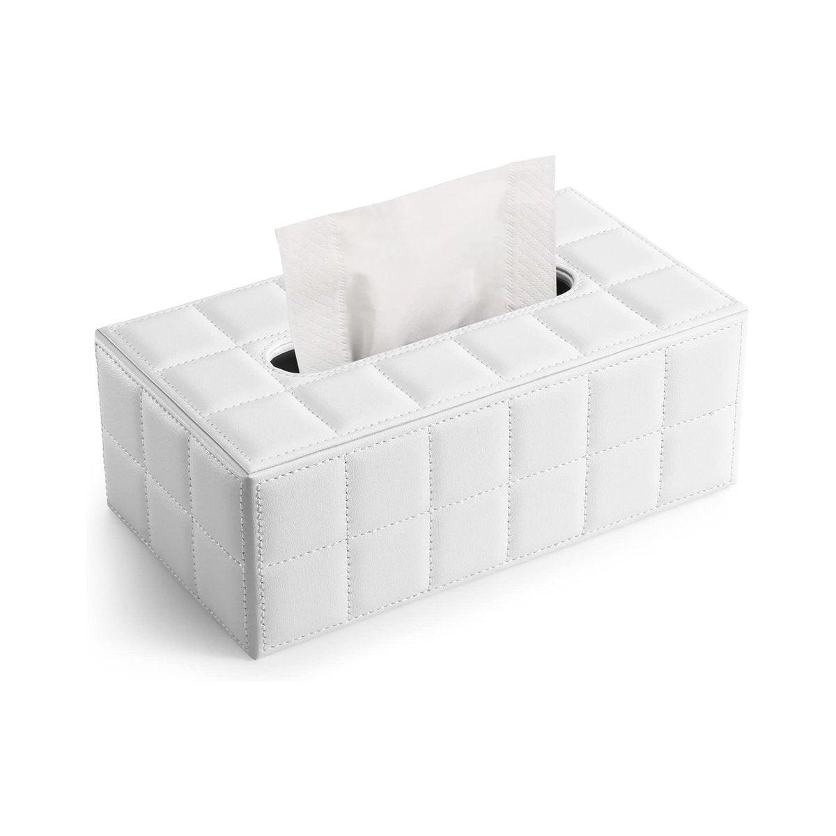 Quilted Leather Tissue Box in Two Colours | StorageOZ