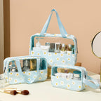 3 Pcs Printed PVC Makeup Bags Four Colours | StorageOZ