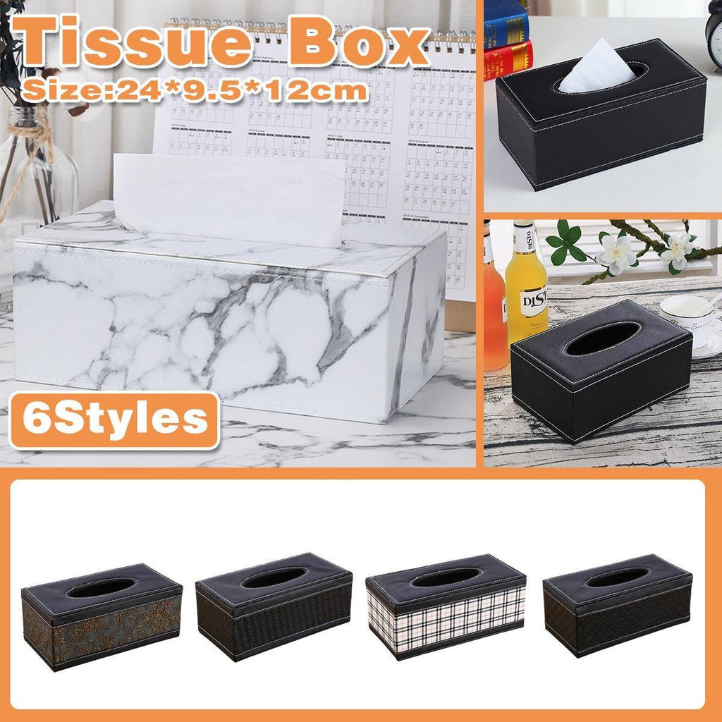 PU Leather Tissue Box Cover in Six Styles | StorageOZ