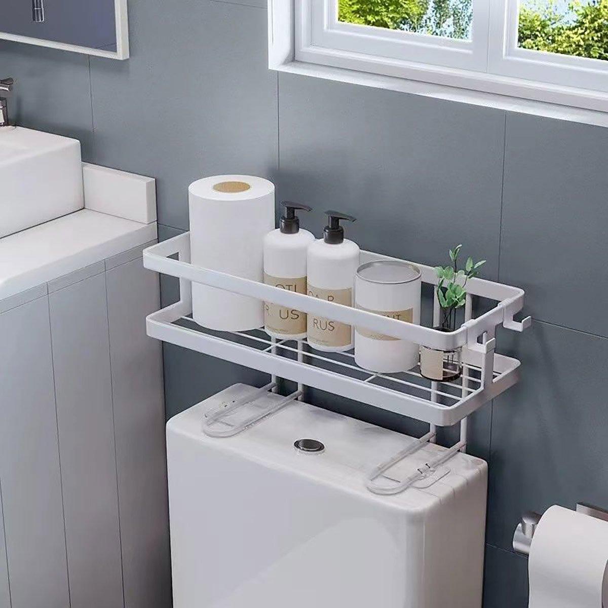 Stainless Bathroom Wall Storage Rack Two Colours | StorageOZ