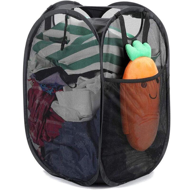 2 Pcs Foldable Mesh Laundry Hamper Basket | StorageOZ