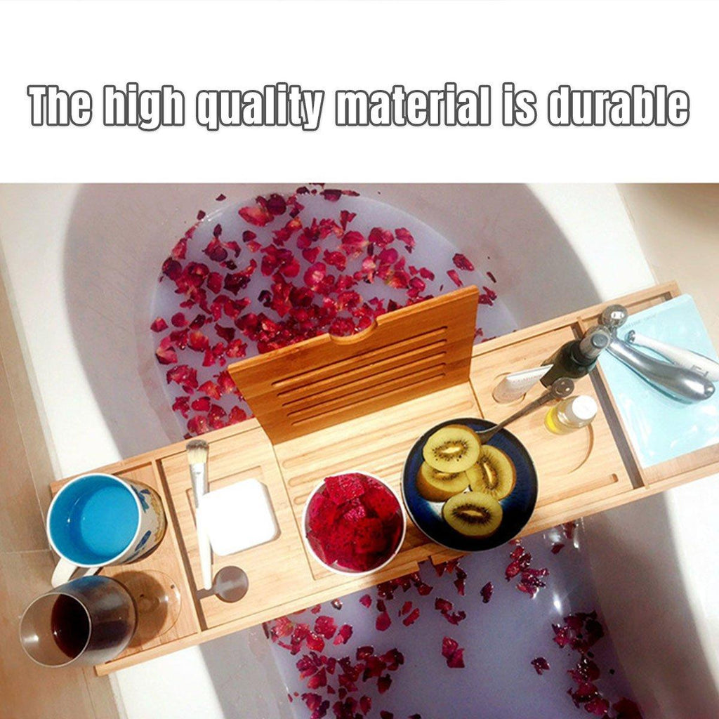 Bamboo Bathtub Tray Shelf for Bath Essentials | StorageOZ