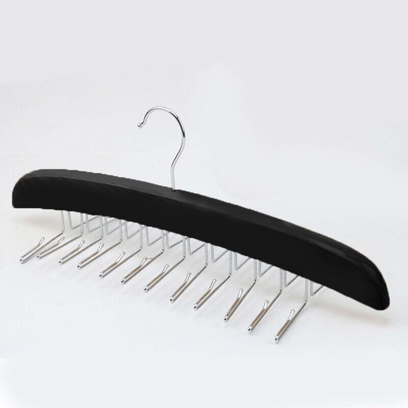 Wood Tie Scarf Hanger with 24 Fold Hooks | StorageOZ
