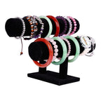 Two Tier Black Faux Leather Jewellery Stand | StorageOZ