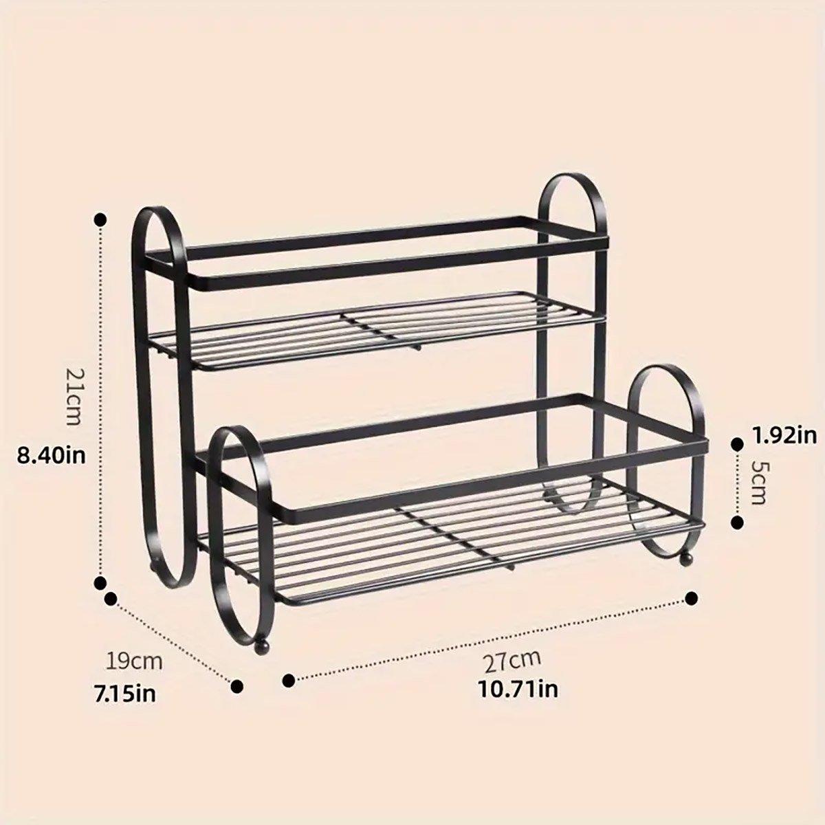 Iron Double Shelf Countertop Storage Rack | StorageOZ