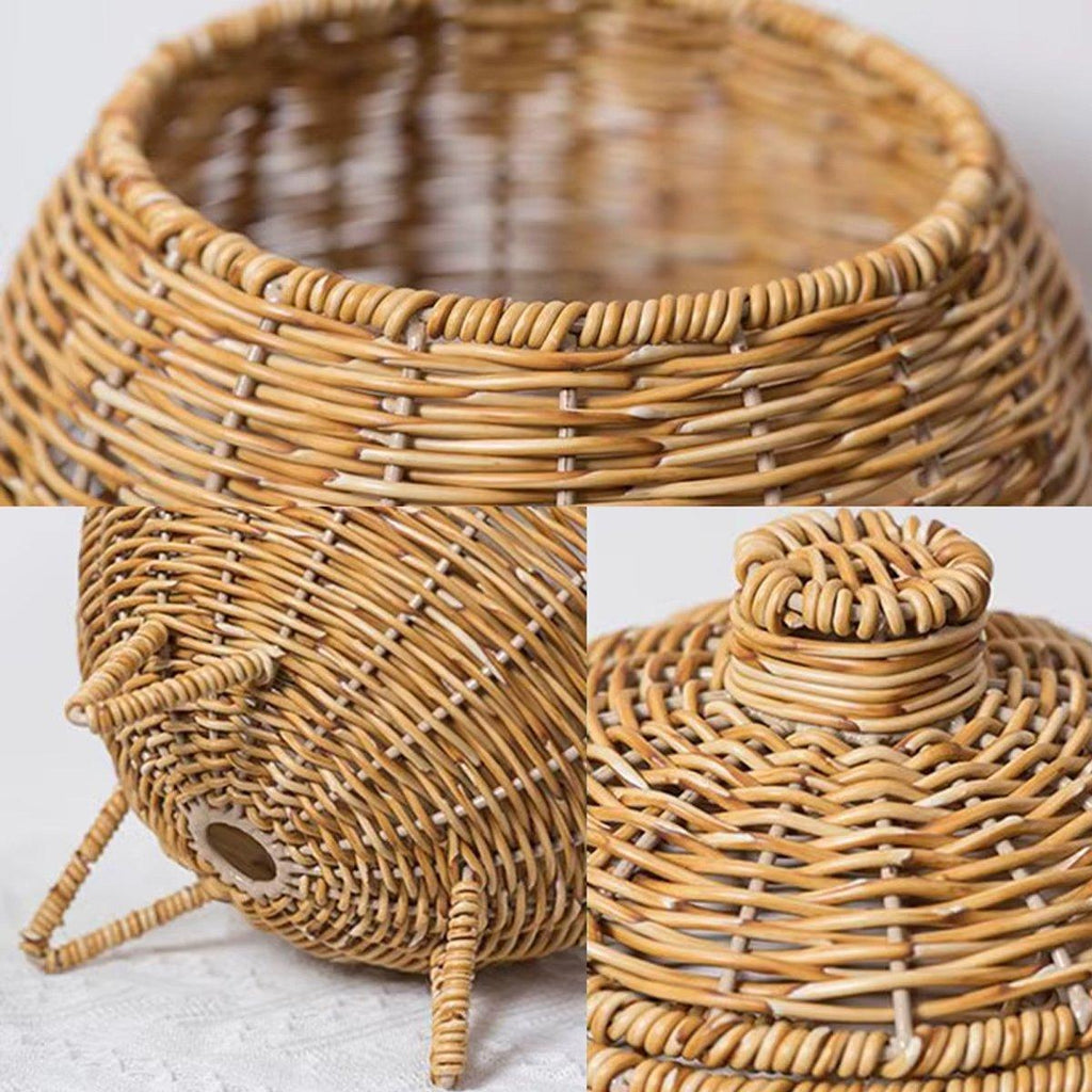 Lidded Rattan Style Basket With or Without Legs | StorageOZ