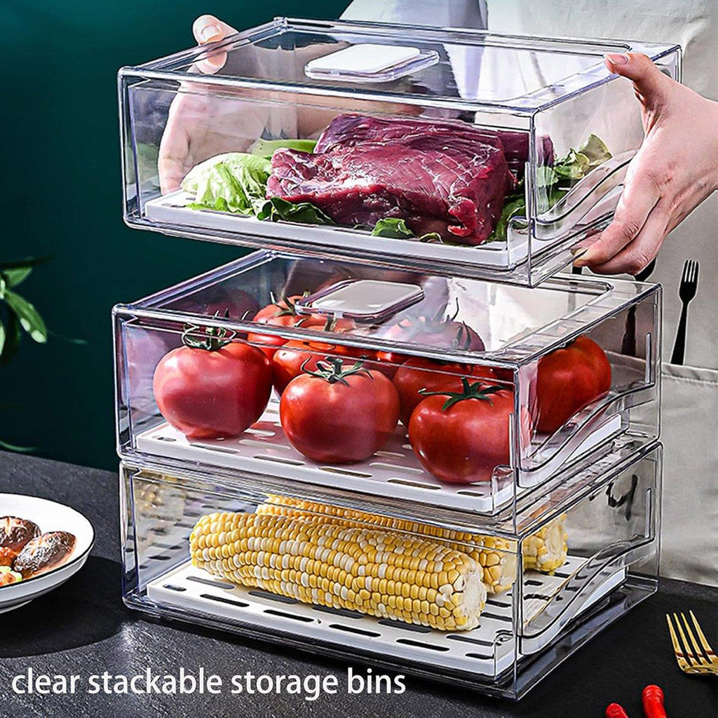 2 Pcs Fridge Drawer Boxes in Two Sizes Set | StorageOZ