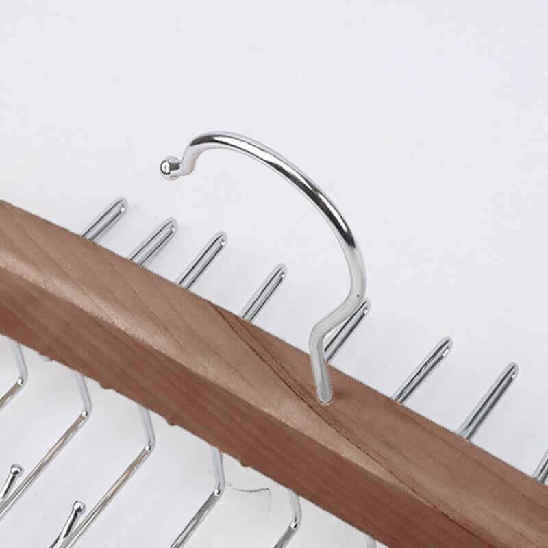 Wood Tie Scarf Hanger with 24 Fold Hooks | StorageOZ