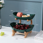 2 Tier Bamboo Fruit Tray in Three Colours | StorageOZ