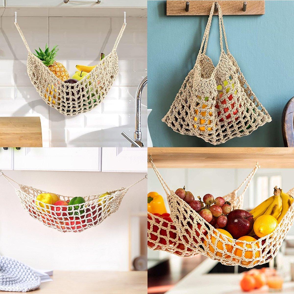 Hanging Mesh Fruit Basket for Kitchen Shelf | StorageOZ