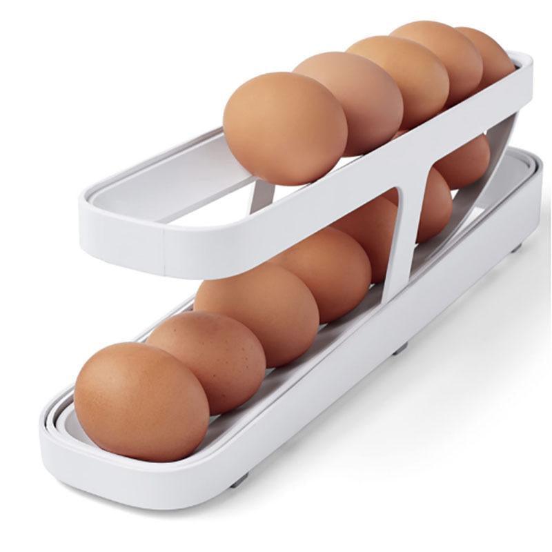 2 Tier Rolling Fridge Egg Dispenser Rack | StorageOZ