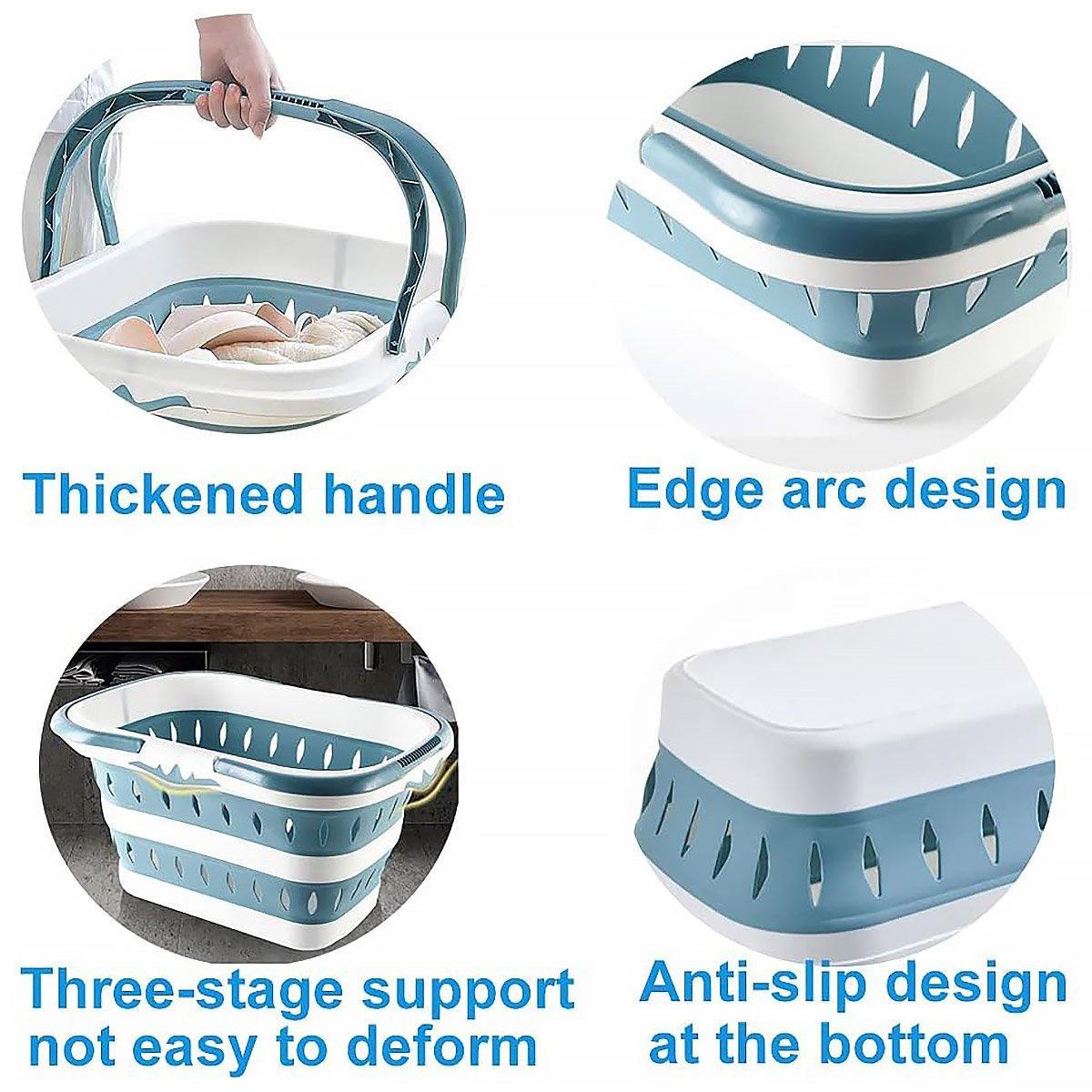 Folding Plastic Laundry Basket Two Colours | StorageOZ