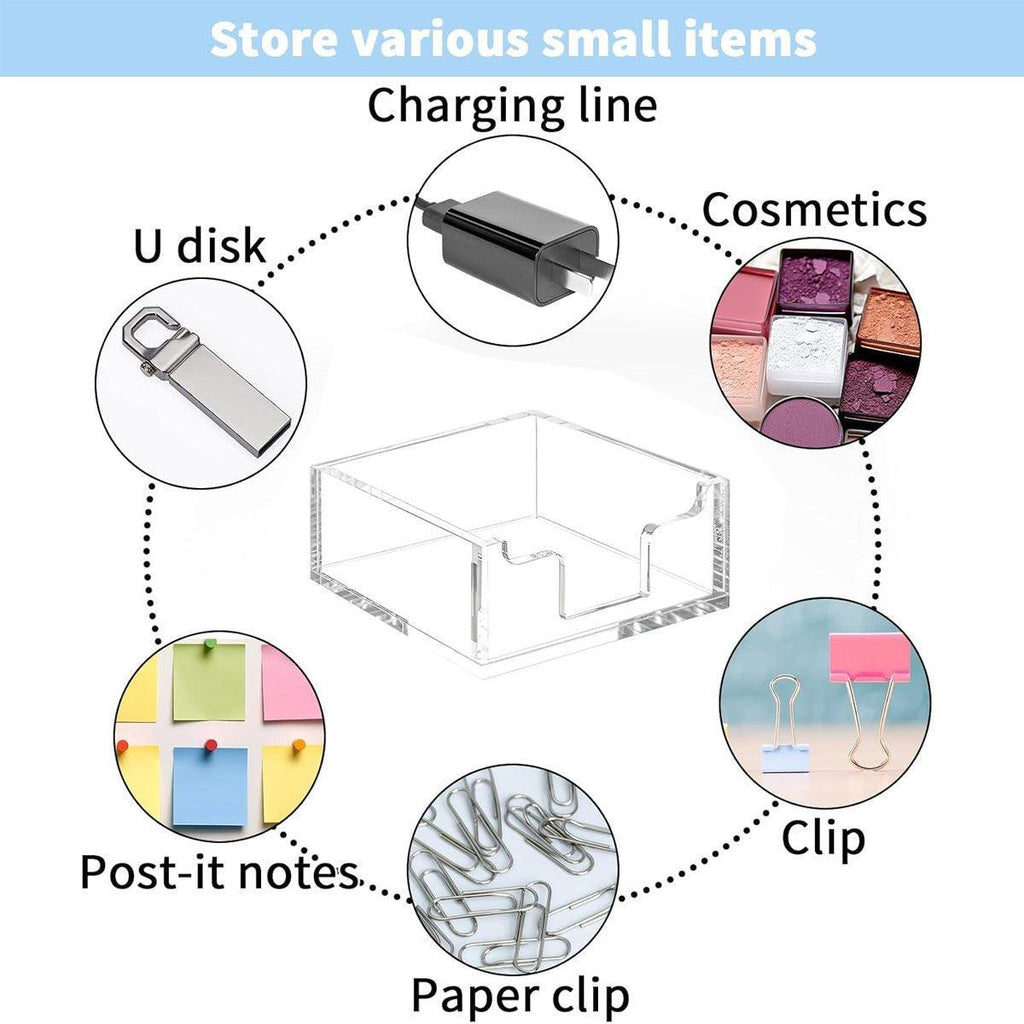 Clear Acrylic Sticky Note Holder Desk Box | StorageOZ