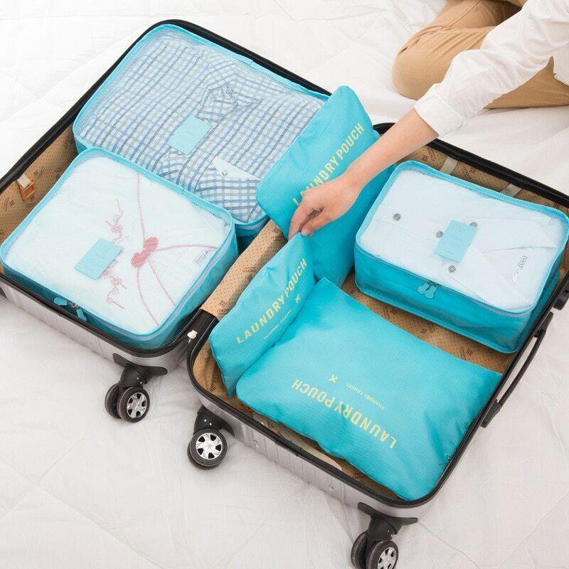 6 Pcs Luggage Organiser Set Seven Colours | StorageOZ