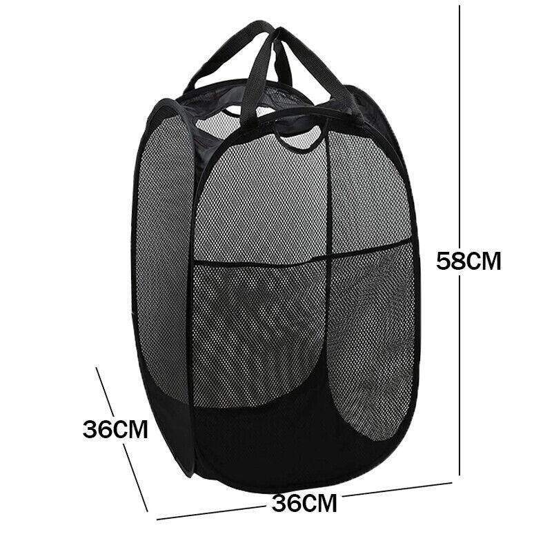 2 Pcs Foldable Mesh Laundry Hamper Basket | StorageOZ