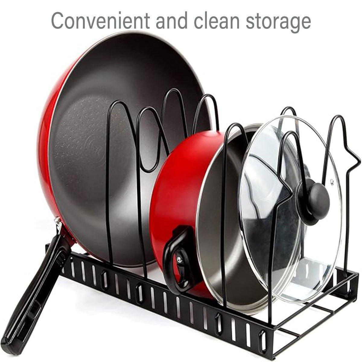 Vertical Iron Pot Lid Rack in Two Heights | StorageOZ