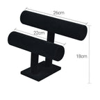 Two Tier Black Faux Leather Jewellery Stand | StorageOZ