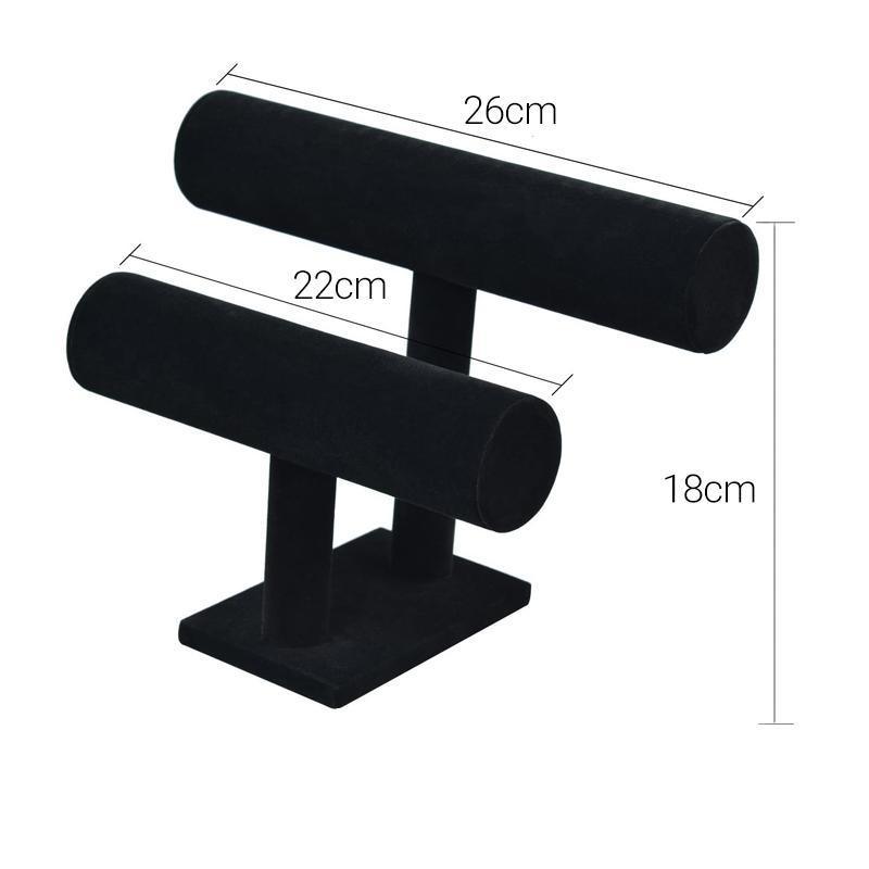 Two Tier Black Faux Leather Jewellery Stand | StorageOZ
