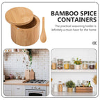 Bamboo Salt Box with Swivel Lid and Spoon | StorageOZ