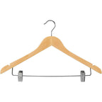 10 Pcs Wooden Clip Clothes Hangers Two Finishes | StorageOZ
