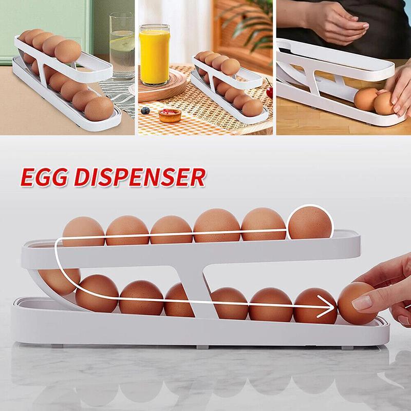 2 Tier Rolling Fridge Egg Dispenser Rack | StorageOZ