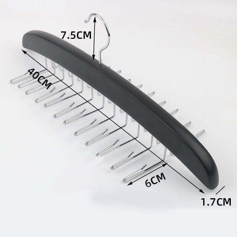 Wood Tie Scarf Hanger with 24 Fold Hooks | StorageOZ