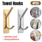 Stainless Steel Adhesive Hooks Gold or Silver | StorageOZ