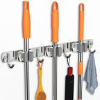 304 Steel Punch Free Mop Rack Two Colours | StorageOZ