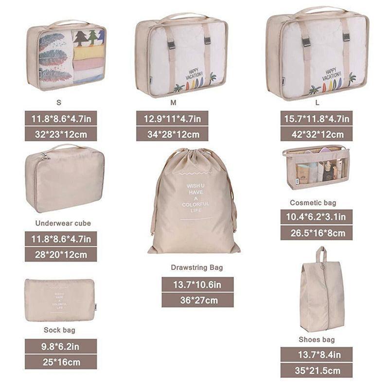 8 Pcs Waterproof Packing Cubes Six Colours | StorageOZ