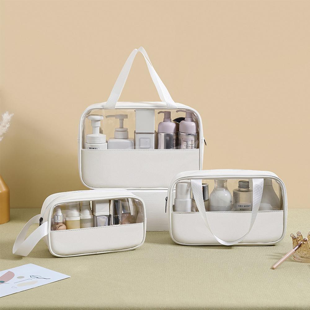 3 Pcs Clear PVC Makeup Bags in Five Colours | StorageOZ
