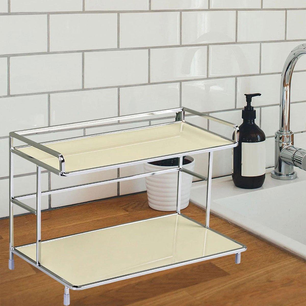 Two Tier Iron Cup Storage Rack Two Colours | StorageOZ