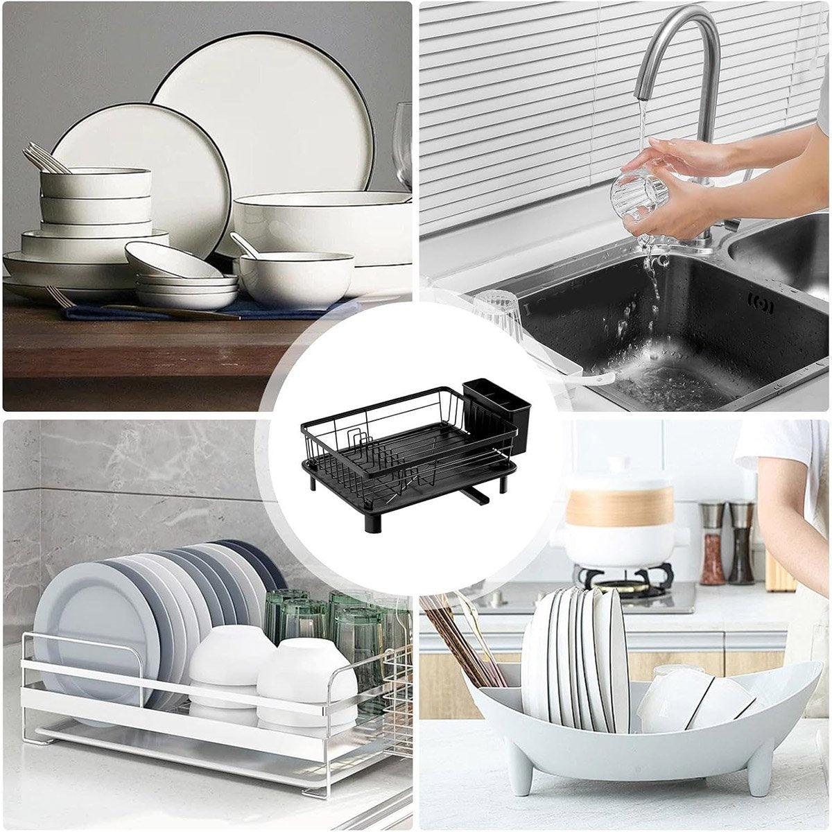 Kitchen Sink Dish Rack with Tray Two Colours | StorageOZ
