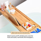 Bamboo Bathtub Tray Shelf for Bath Essentials | StorageOZ