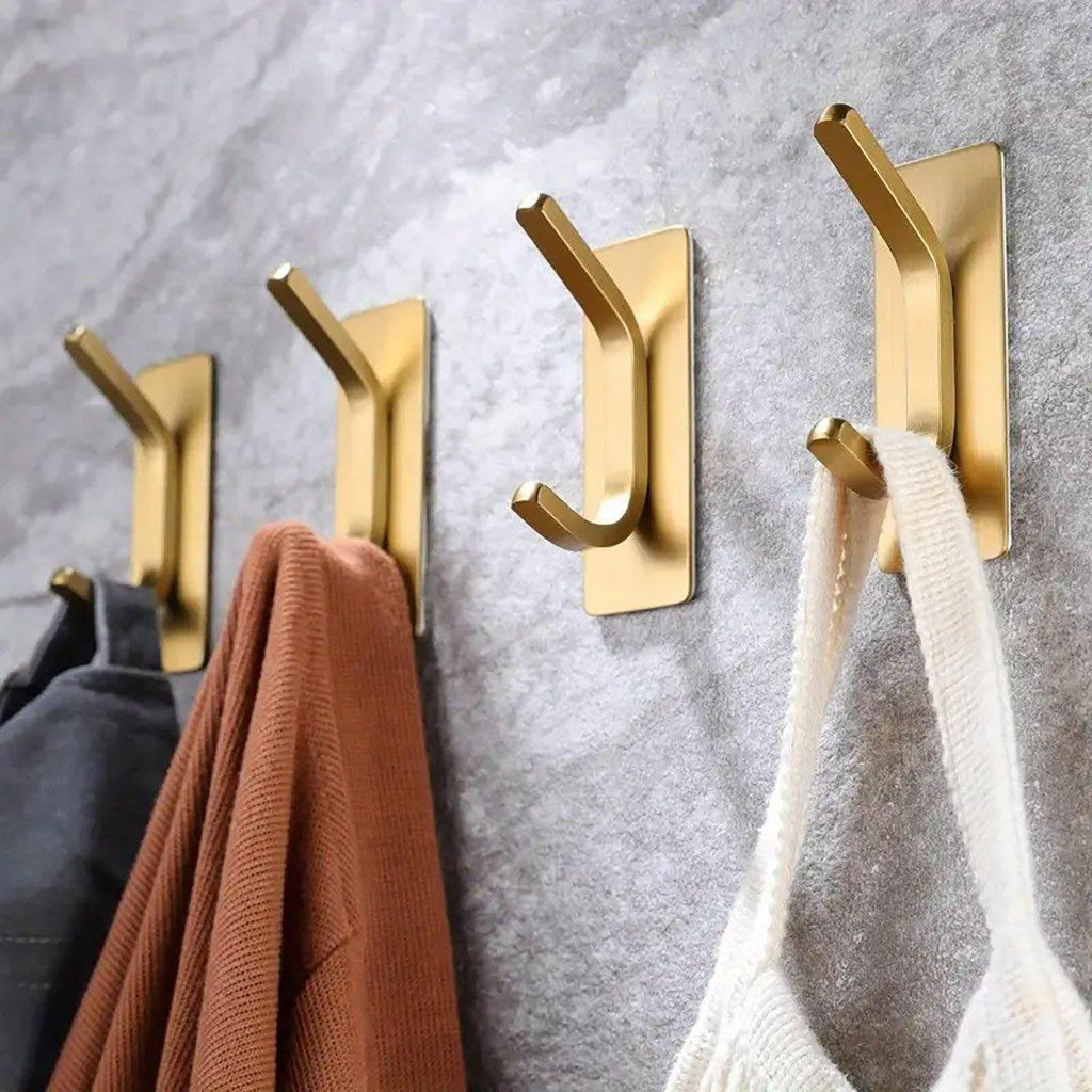 Stainless Steel Adhesive Hooks Gold or Silver | StorageOZ