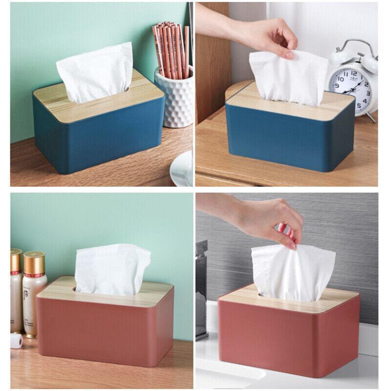 PP Wood Tissue Box Cover in Four Colours | StorageOZ