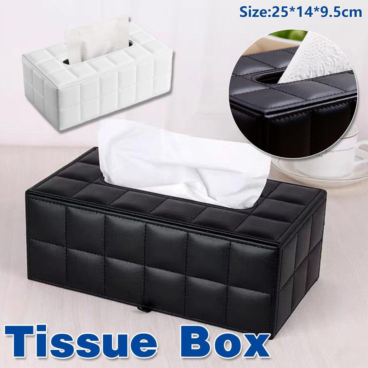 Quilted Leather Tissue Box in Two Colours | StorageOZ