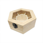 Hexagonal Wooden Jewellery Box with Glass Lid | StorageOZ