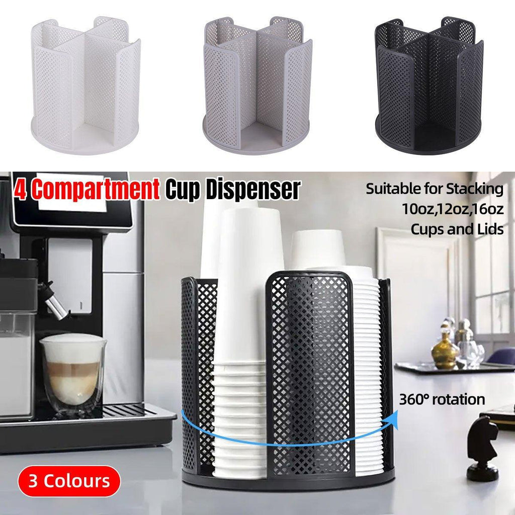 4 Compartment Rotating Cup Holder Three Colours | StorageOZ