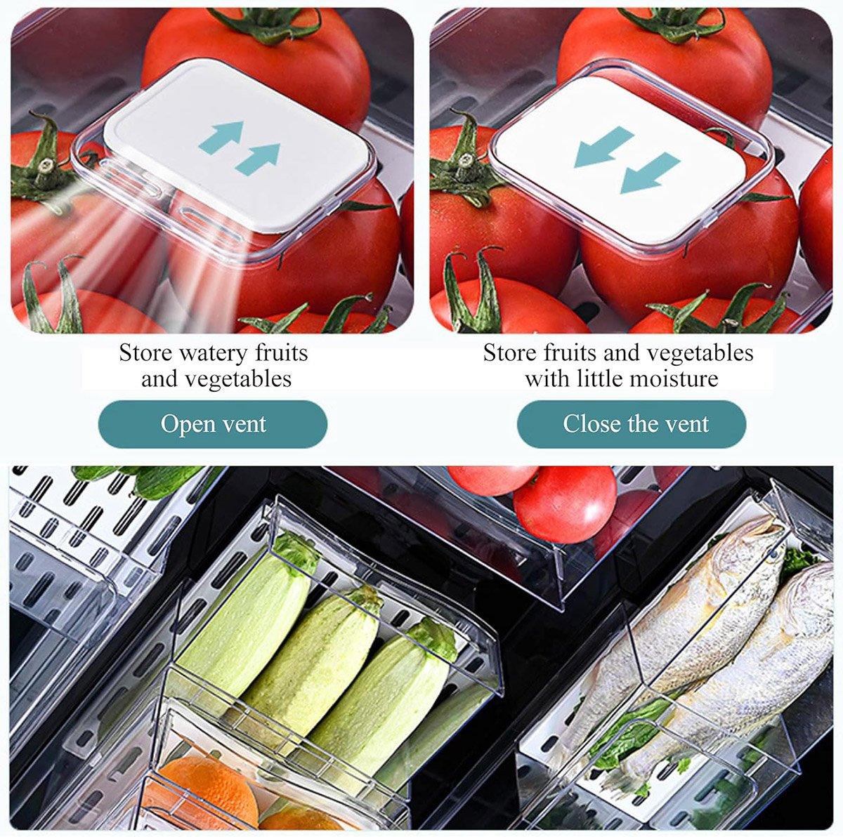 2 Pcs Fridge Drawer Boxes in Two Sizes Set | StorageOZ