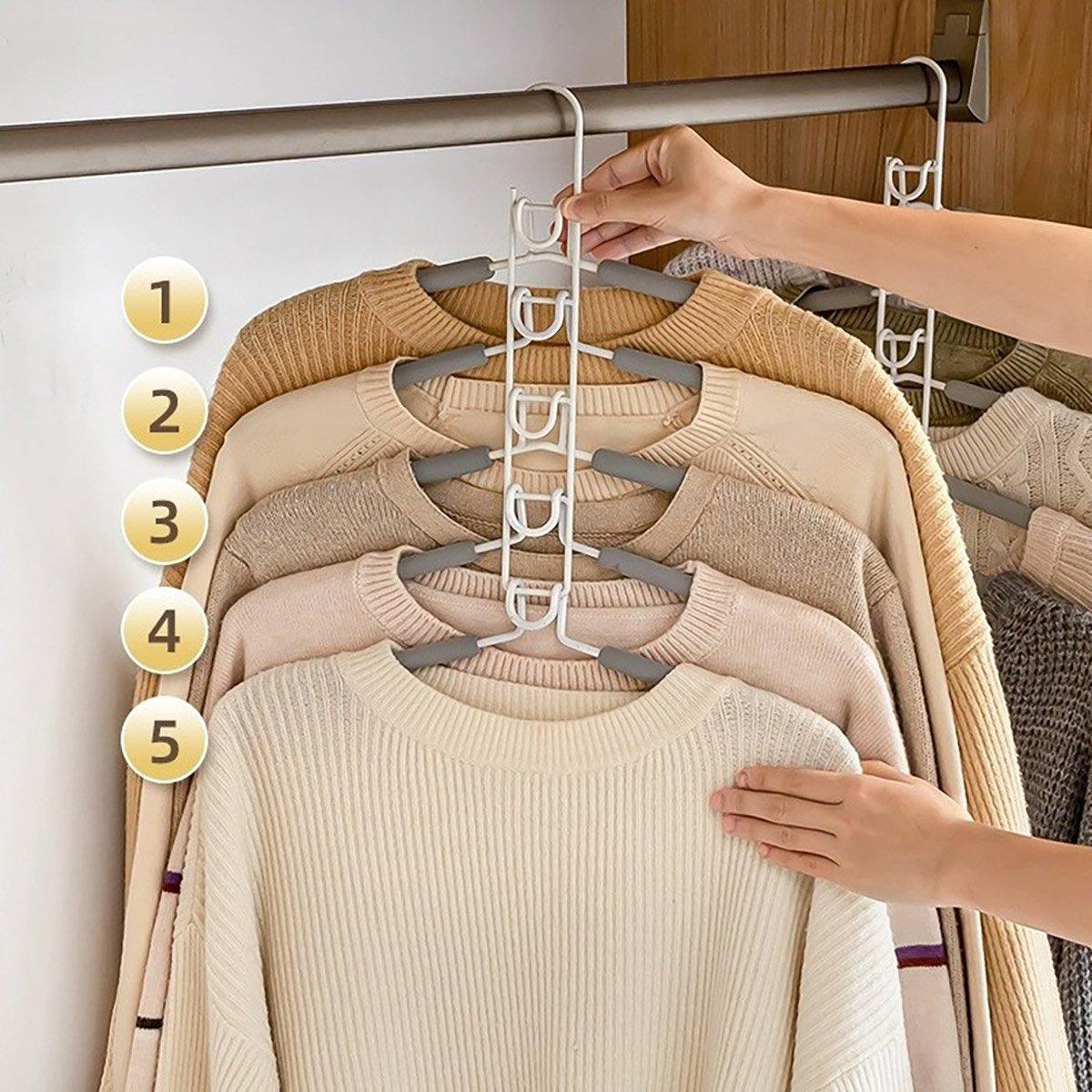 Multi Layer Folding Clothes Hanger Two Colours | StorageOZ