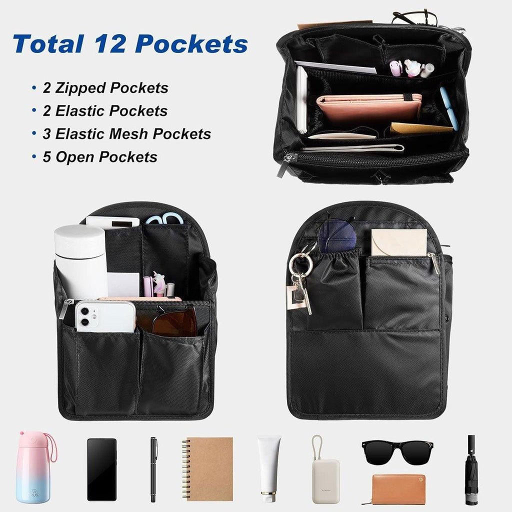 12 Pocket Travel Bag Insert in Six Colours | StorageOZ