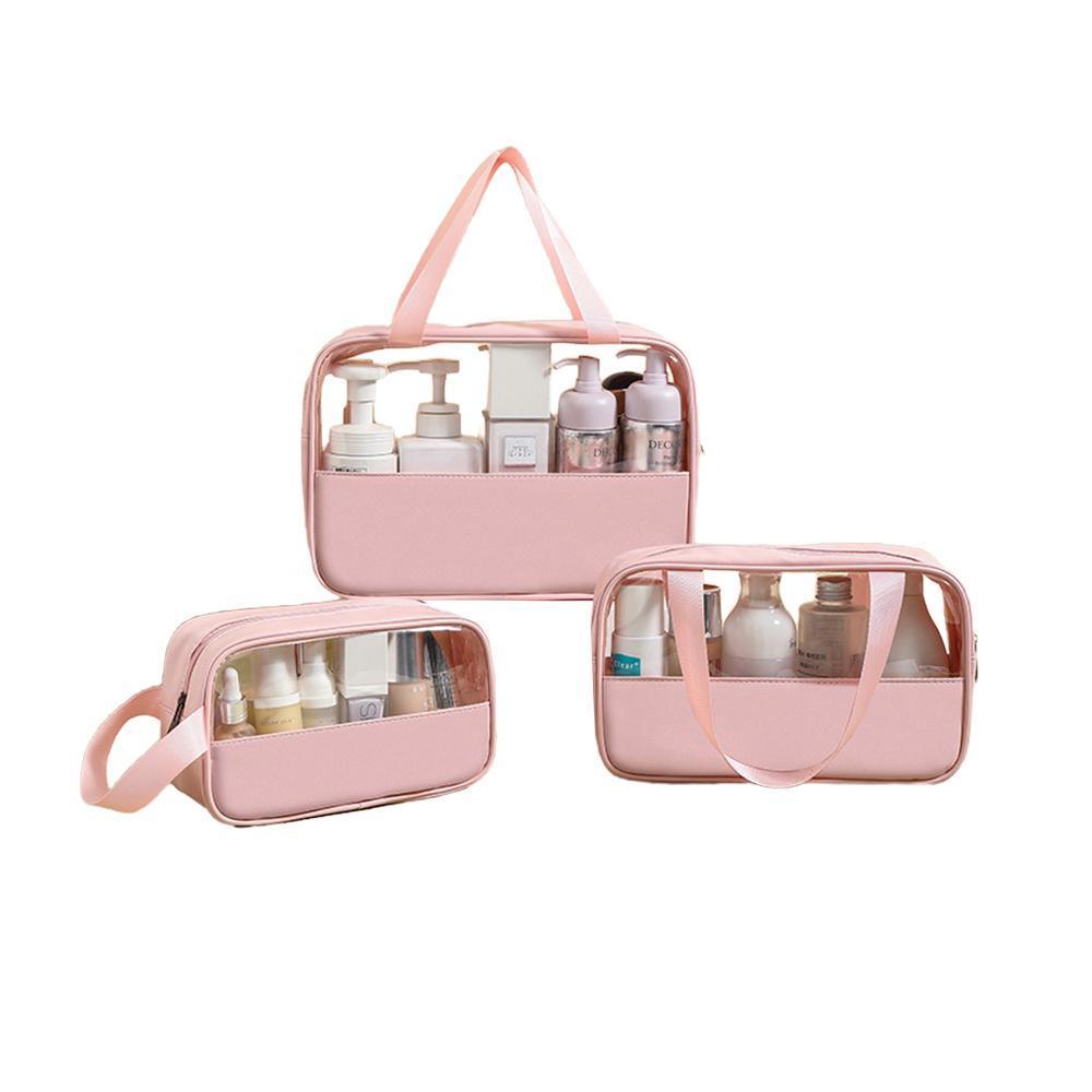 3 Pcs Clear PVC Makeup Bags in Five Colours | StorageOZ
