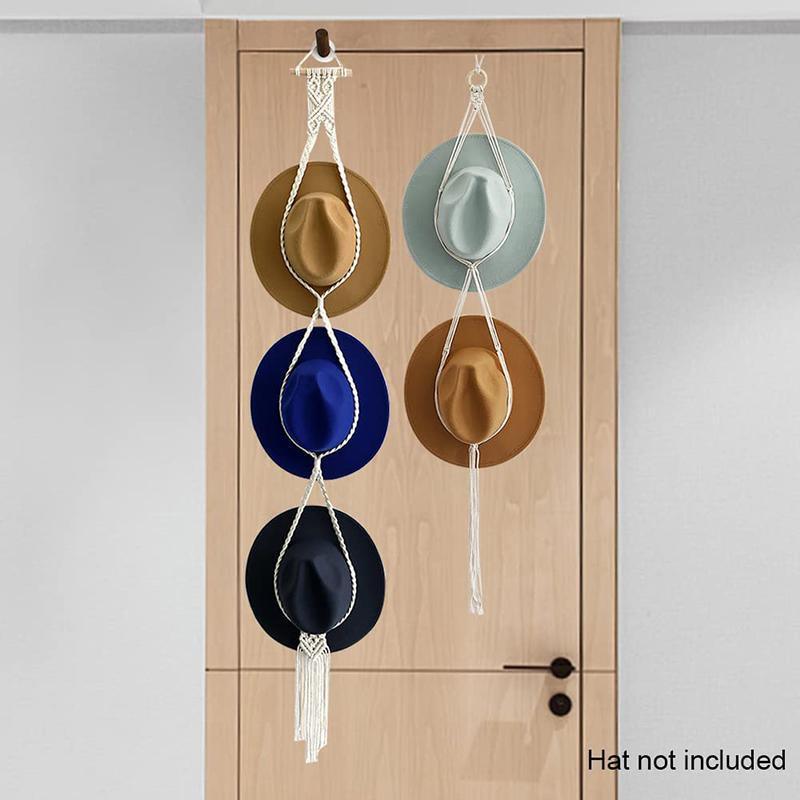 Cotton Rope Hat Rack in Four Pack Options | StorageOZ