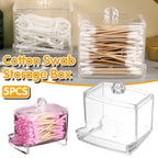 5 Pcs Clear Acrylic Cotton Swab Storage Case | StorageOZ