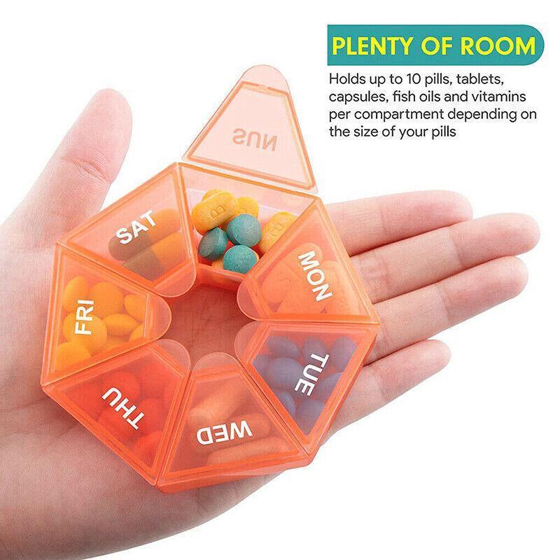 2 Pcs 7 Grid Pill Storage Boxes Eight Colours | StorageOZ