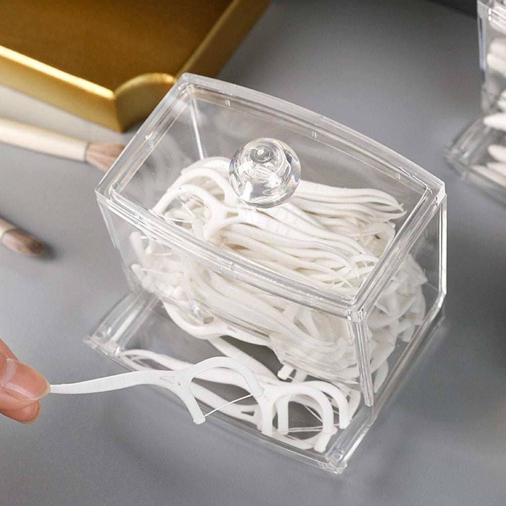 5 Pcs Clear Acrylic Cotton Swab Storage Case | StorageOZ