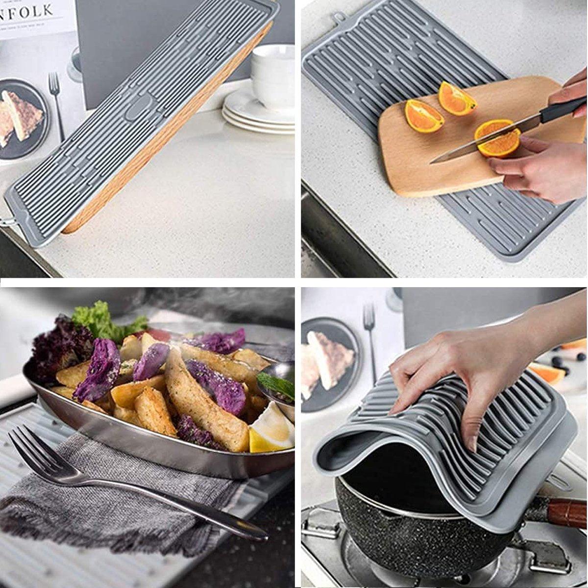 20cm Silicone Kitchen Drain Mat Two Colours | StorageOZ